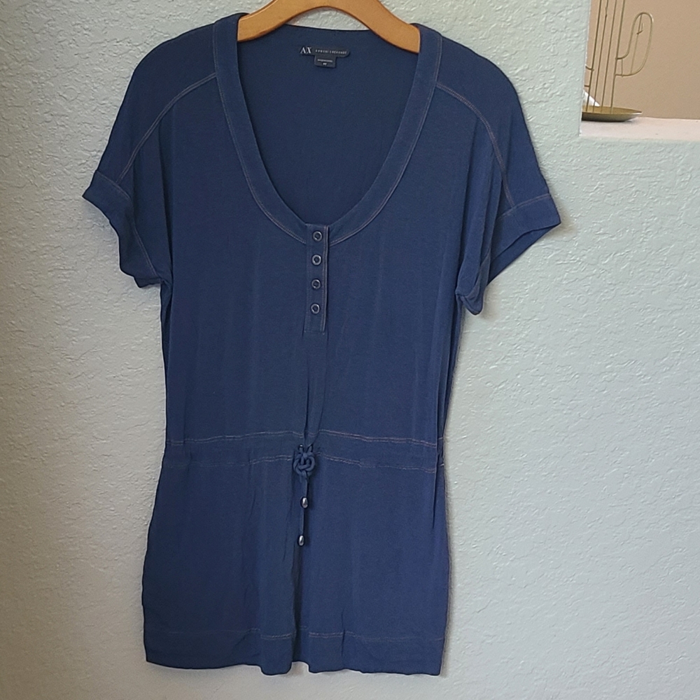 American Exchange Blue Drawstring top XS - Picture 11 of 12